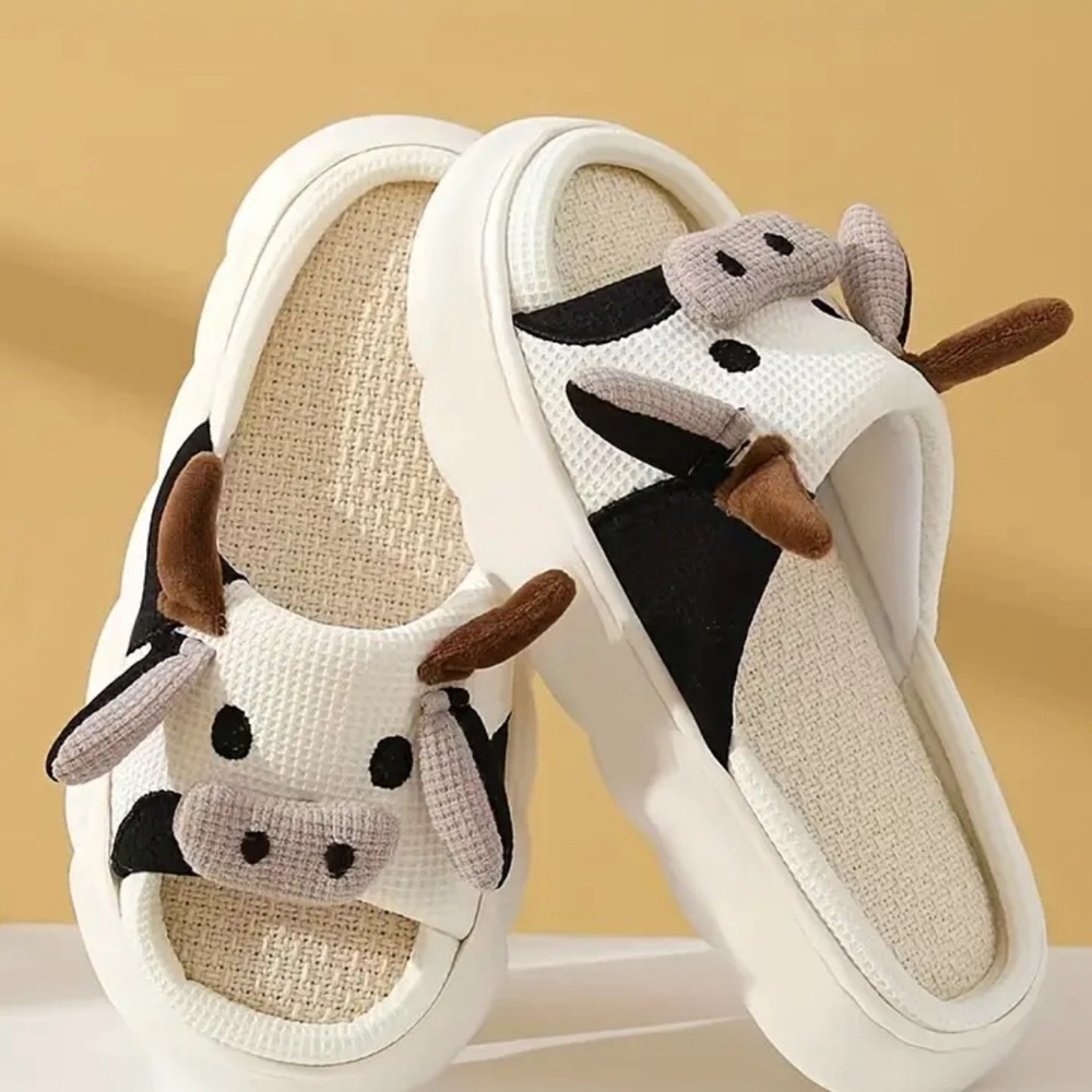 Cow slippers 7 1/2